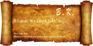 Blank Krisztián névjegykártya